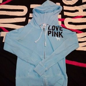 PINK VS zip up Hoodie medium love pink